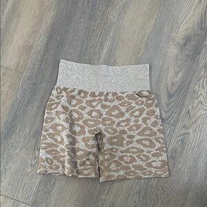 NVGTN Brown Leopard Print Shorts